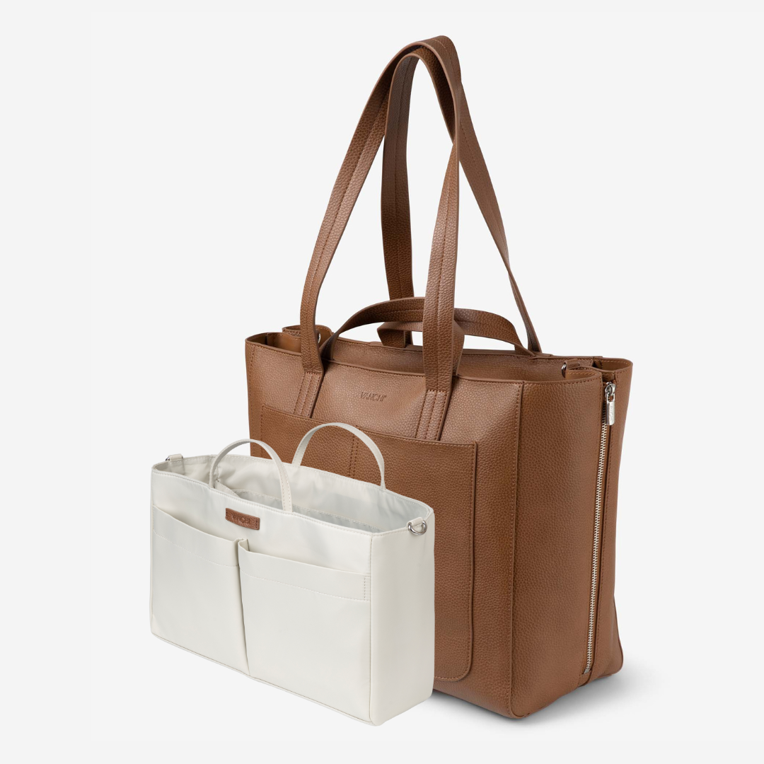 NEW Ida Tote + Work Bag Organiser (Vegan) Tan